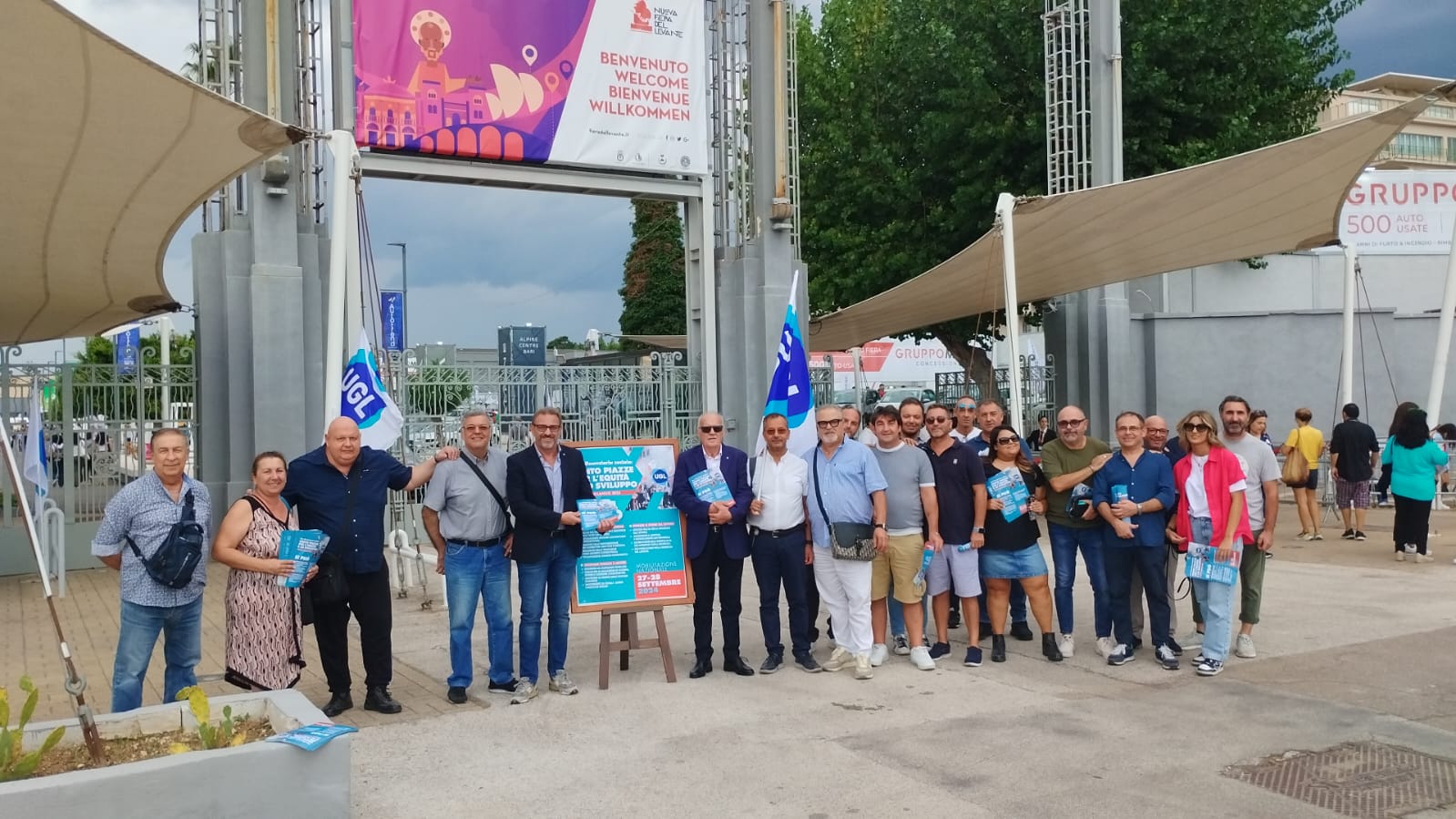 Ugl Bari in piazza, manifestazione all’ingresso della Fiera per una legge di Bilancio “Più equa e per lo sviluppo”