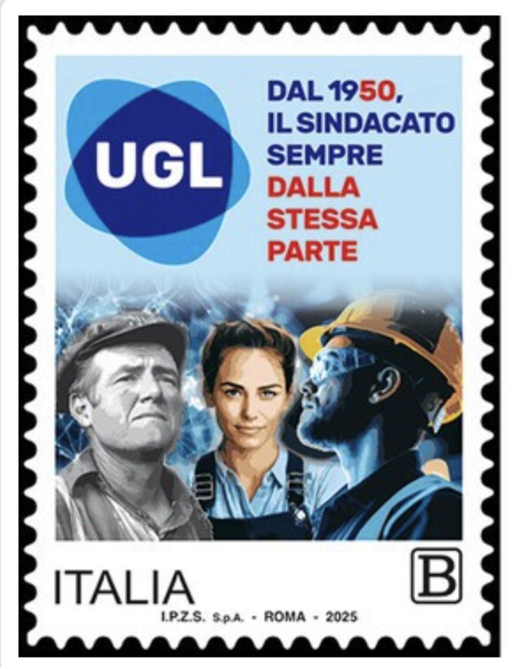 L’Ugl celebra il 75 compleanno con un francobollo commemorativo emesso da Poste Italiane